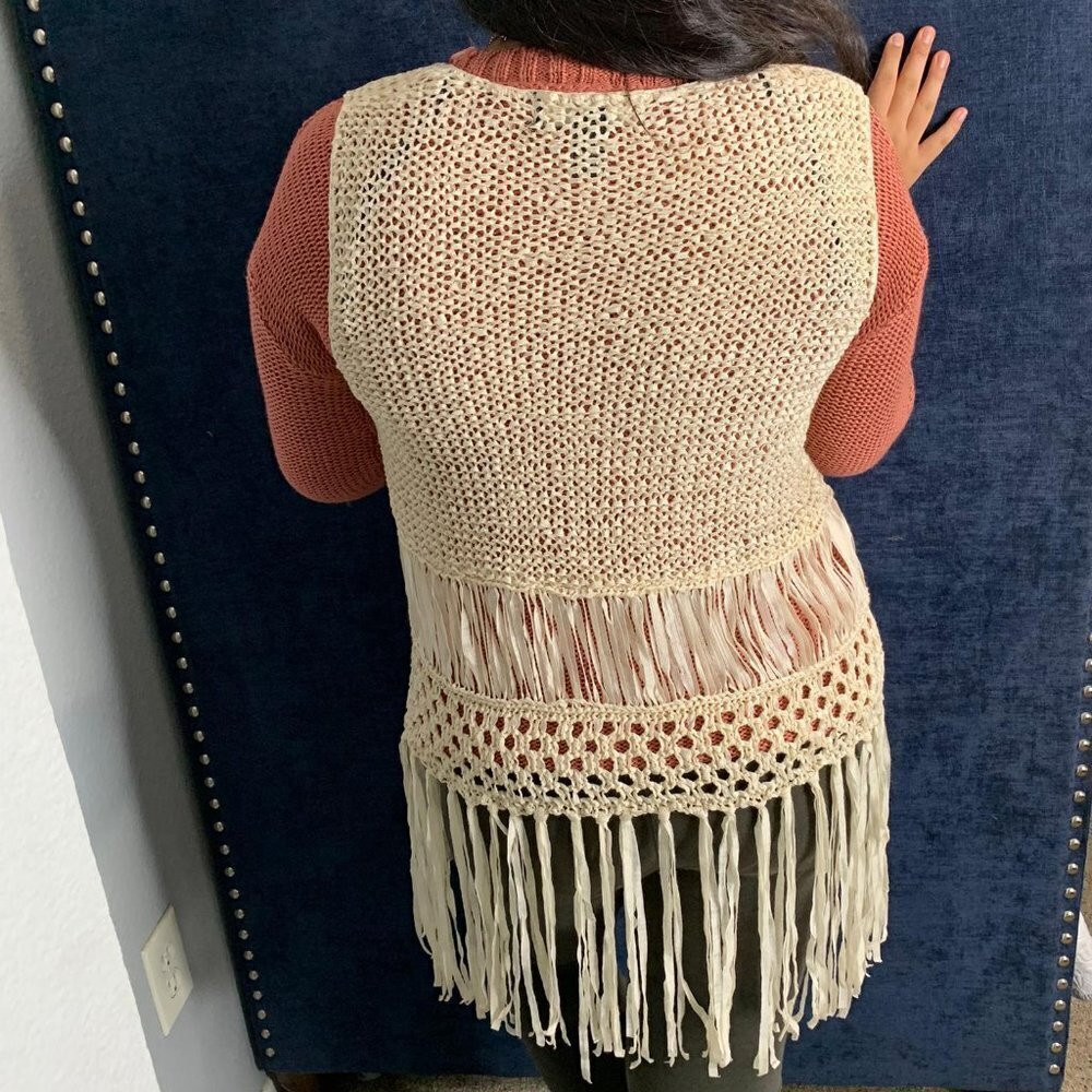 Forever 21 Beige Sleeveless Cardigan Size S - Picture 5 of 8